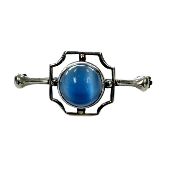 Silver & Blue Cat's Eye Pin