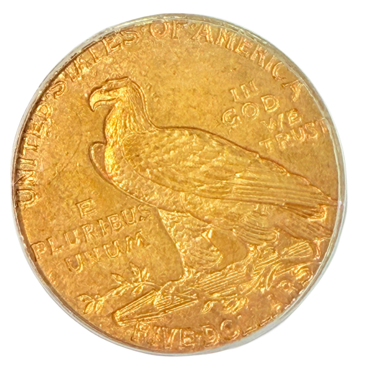 1910 $5 Indian Gold Half Eagle PCGS MS62