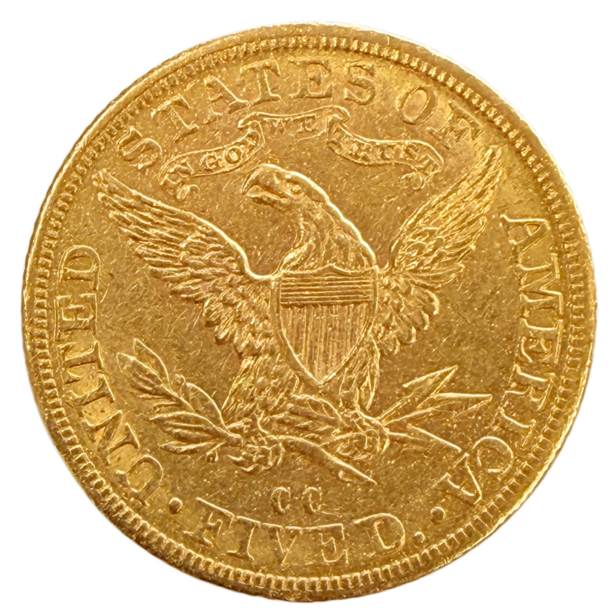 1892-CC $5 Liberty Gold Half Eagle (AU Details)