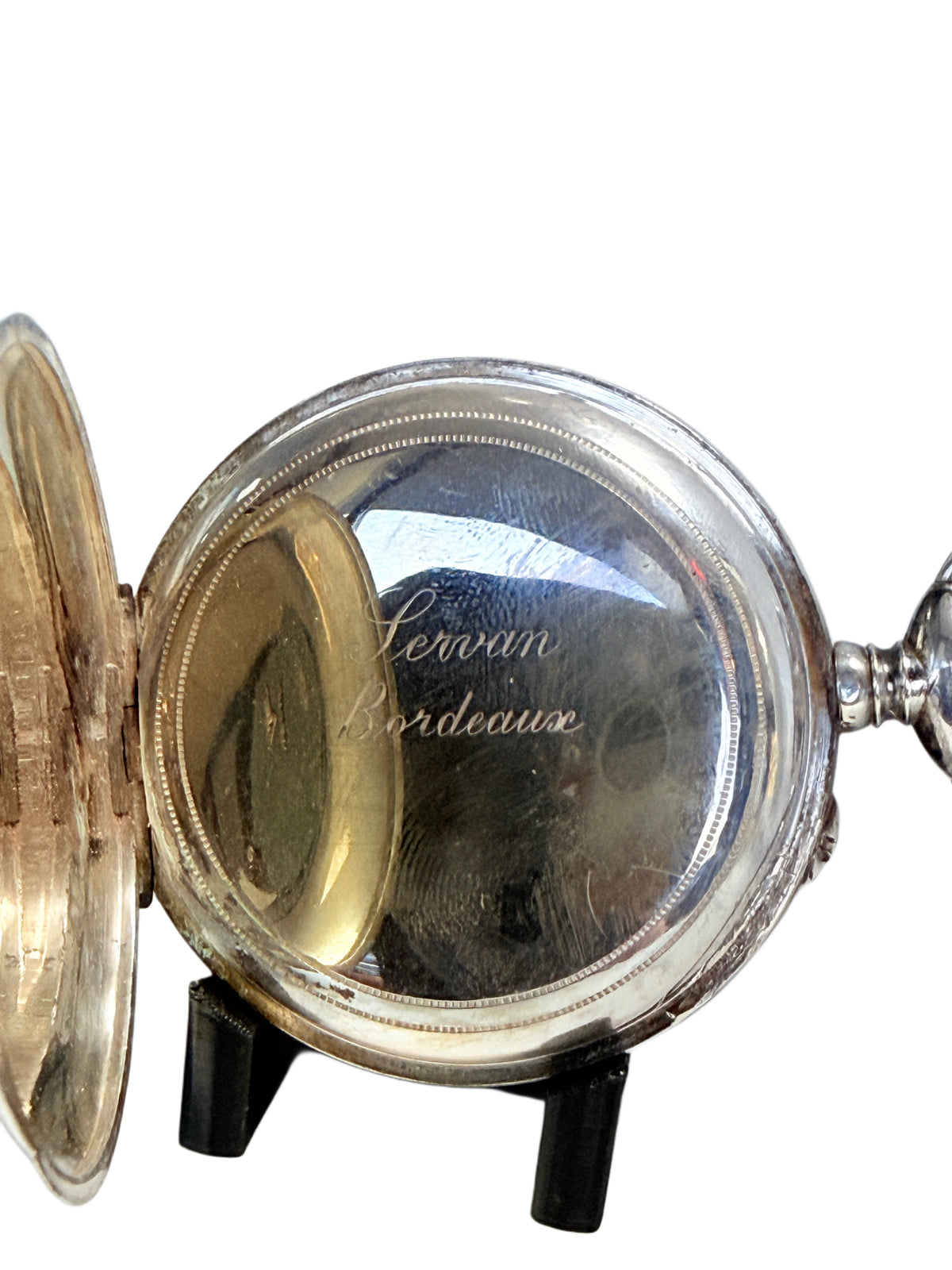 Vintage Depose Argent Fin Chronometre Open Faced Pocket Watch