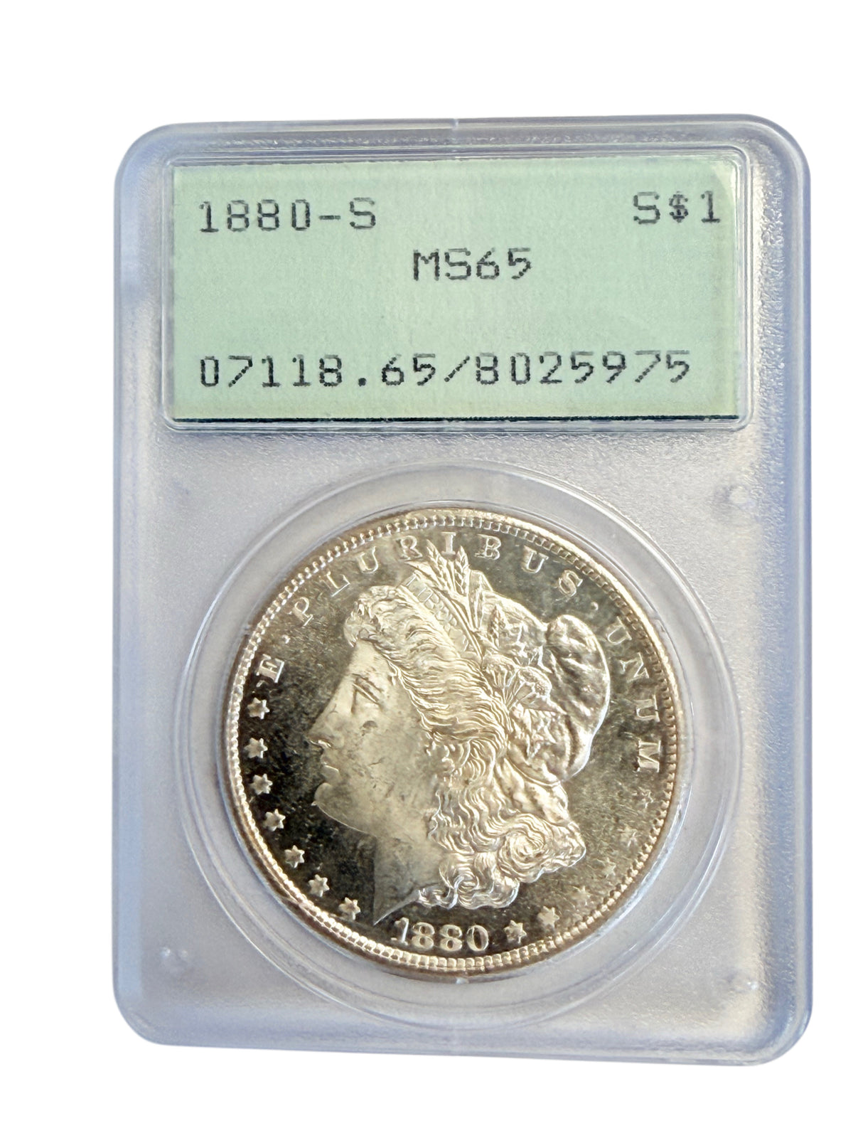 1880-S Morgan Silver Dollar PCGS MS65 (Rattler)