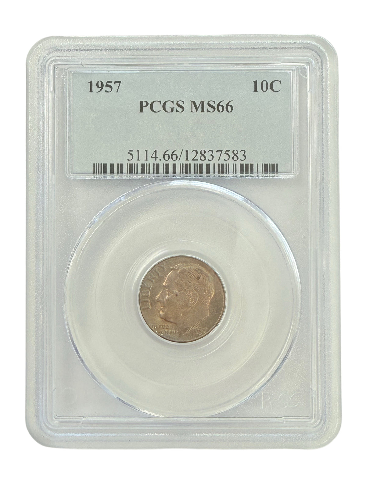 1957 Roosevelt Dime PCGS MS66