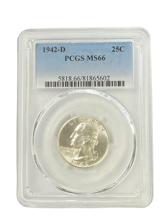 1942-D Washington Quarter PCGS MS66