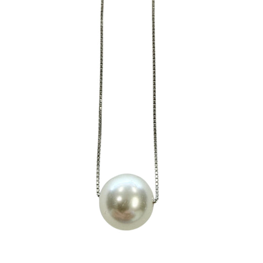 Silver & Faux Pearl Necklace