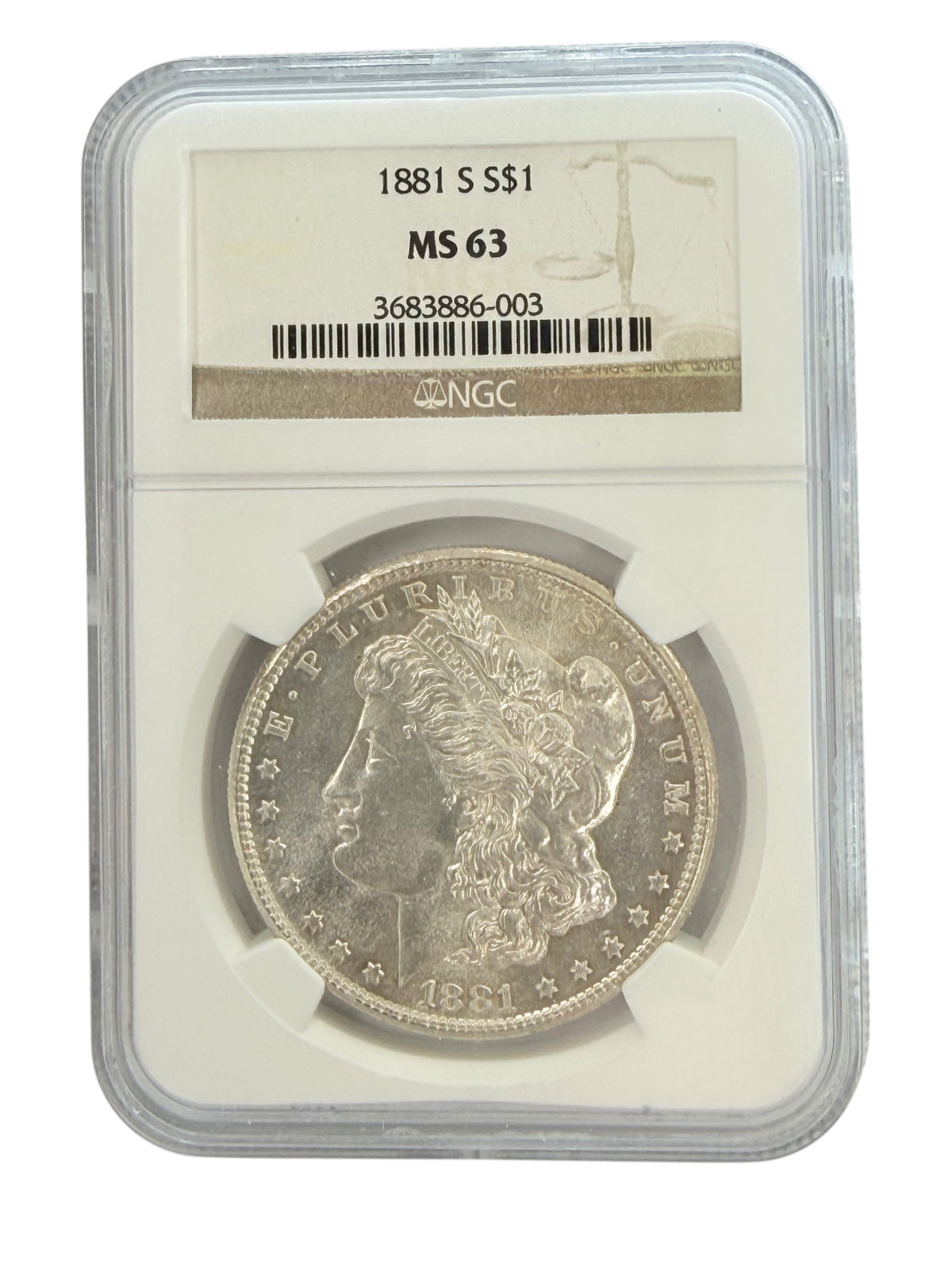 1881-S Morgan Silver Dollar NGC MS63