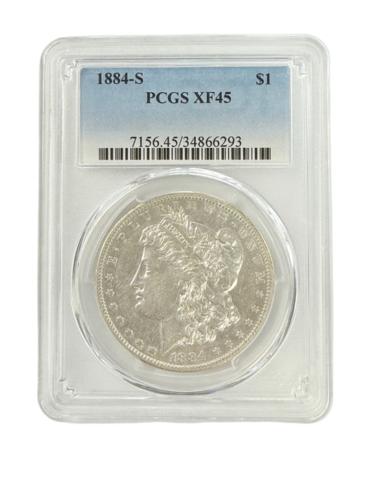 1884-S Morgan Silver Dollar PCGS XF45