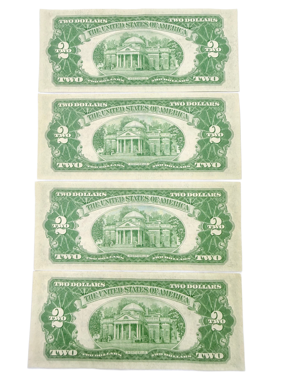 Lot of 4 Consecutive 1953-B $2 Legal Tender Star Notes (XF)