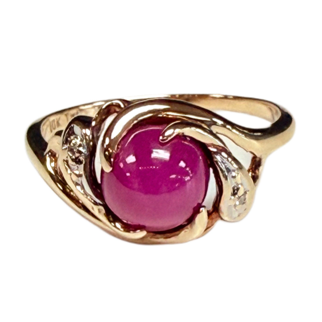 10k Gold & Pink Star Sapphire Ring