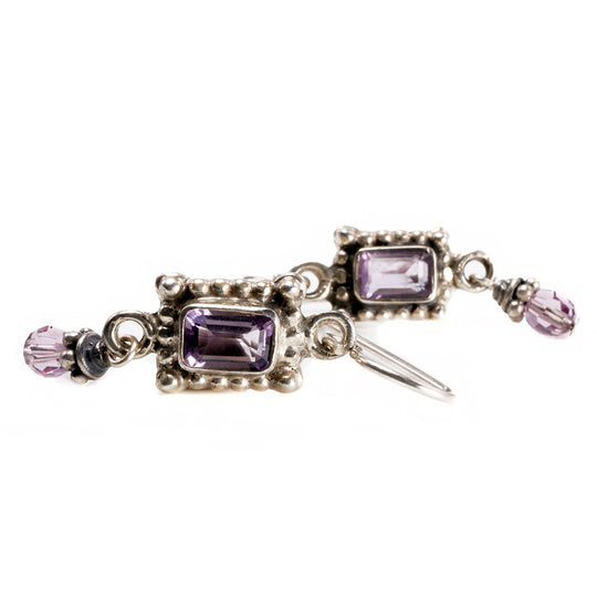 Silver & Amethyst Dangle Earrings