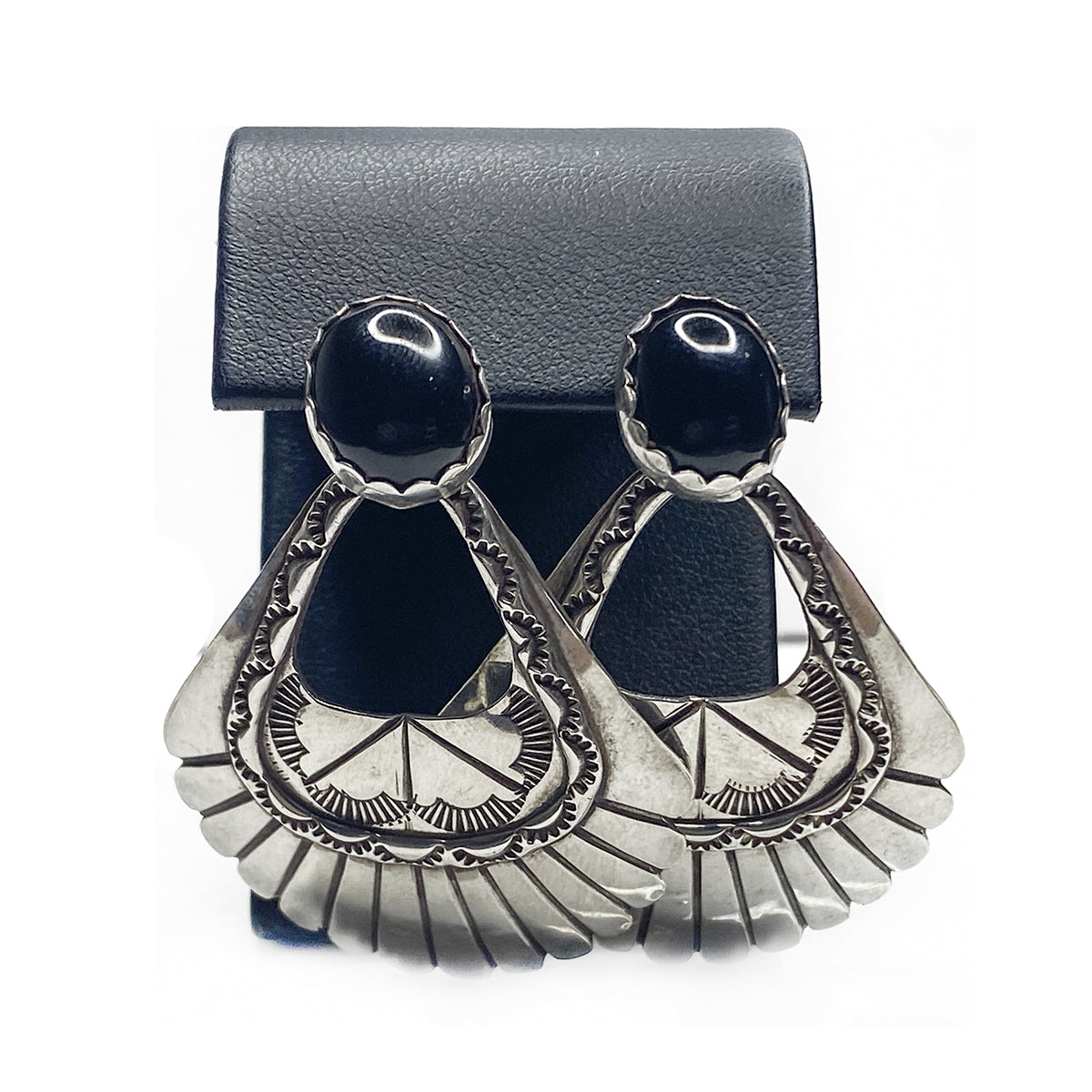 Native American Sterling &amp; Onyx Earrings
