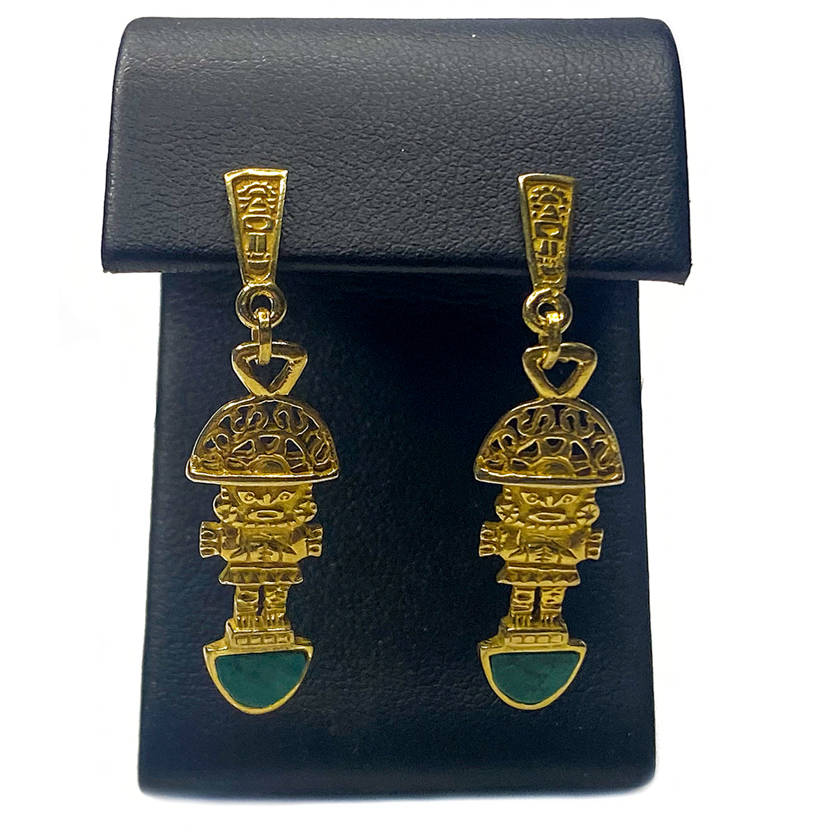 Gold Plated Aztec Earrings