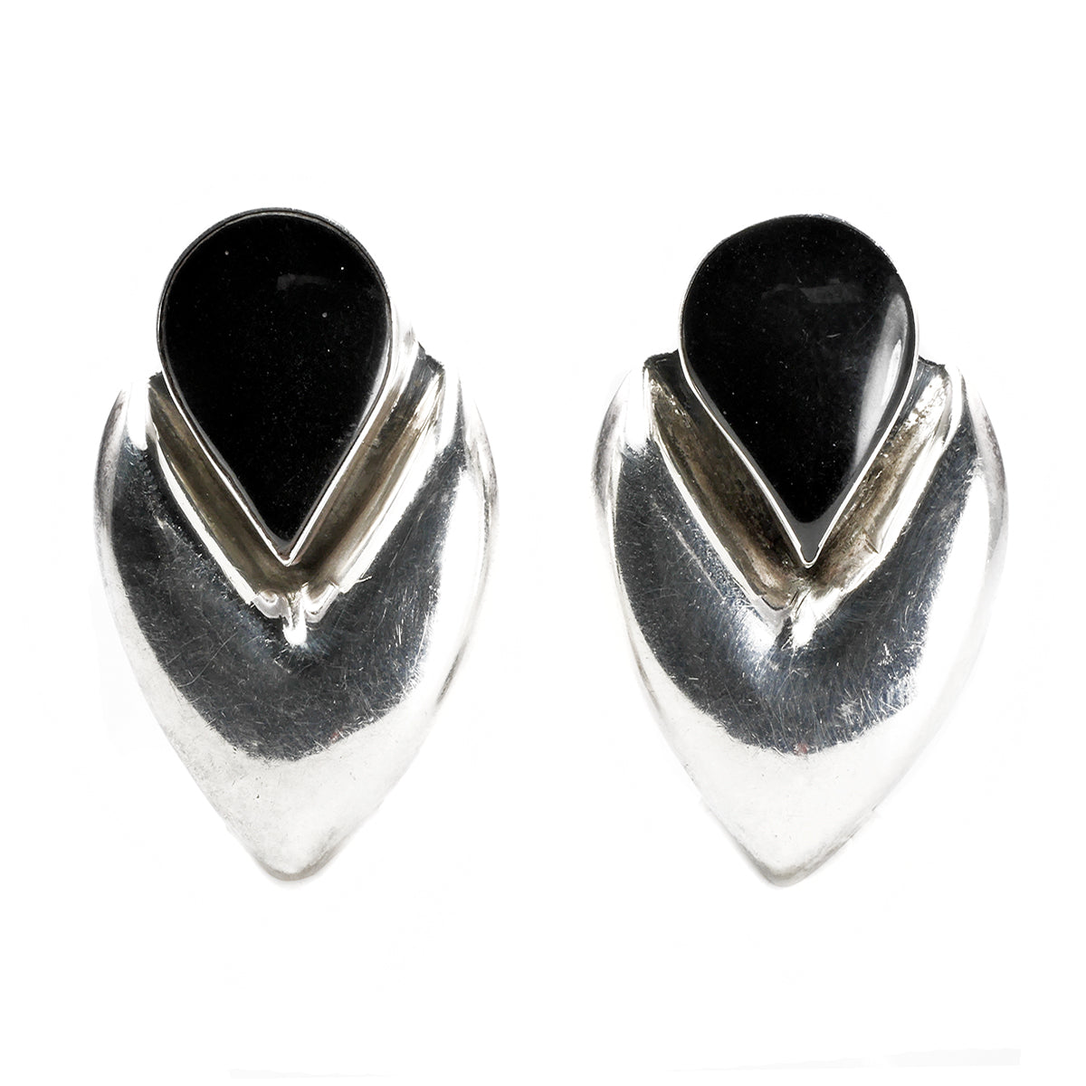 Silver &amp; Black Onyx Earrings