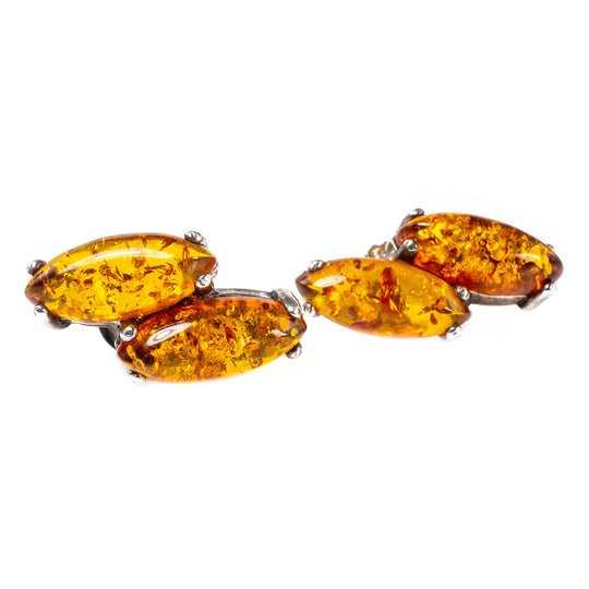 Silver & Amber Earrings
