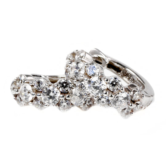 Silver & Cubic Zirconia Hoop Earrings