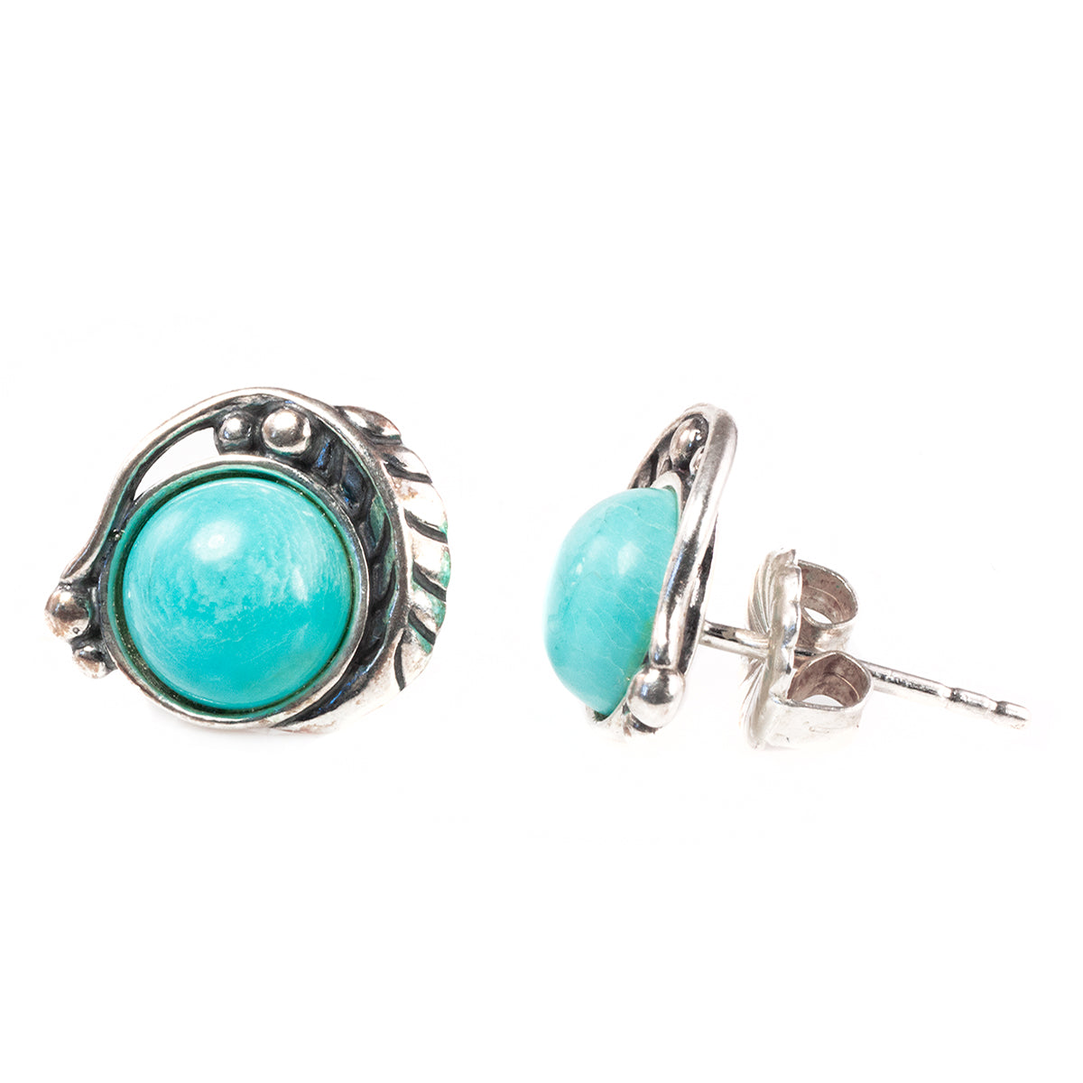 Native American Silver &amp; Turquoise Earrings