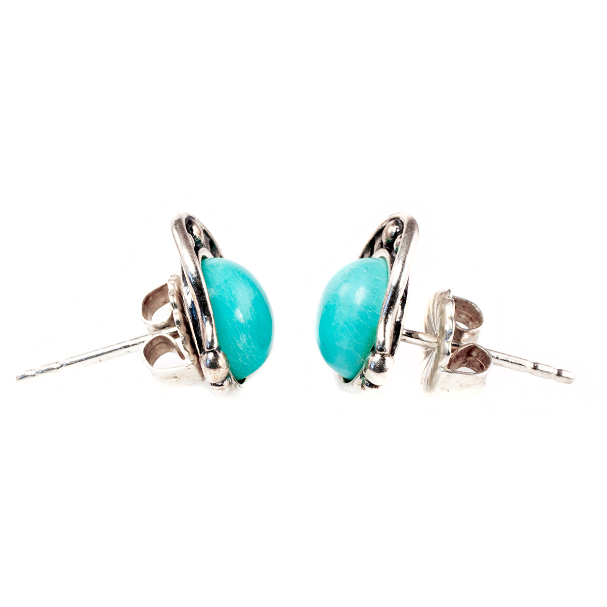 Native American Silver &amp; Turquoise Earrings