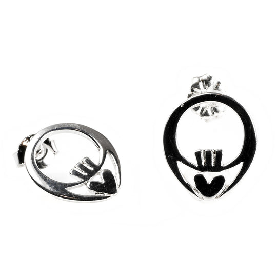 Silver Claddagh Earrings