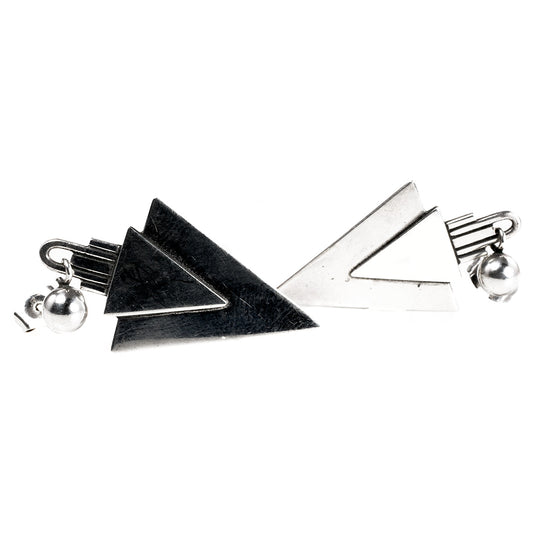 Native American Silver Arrowhead Earrings