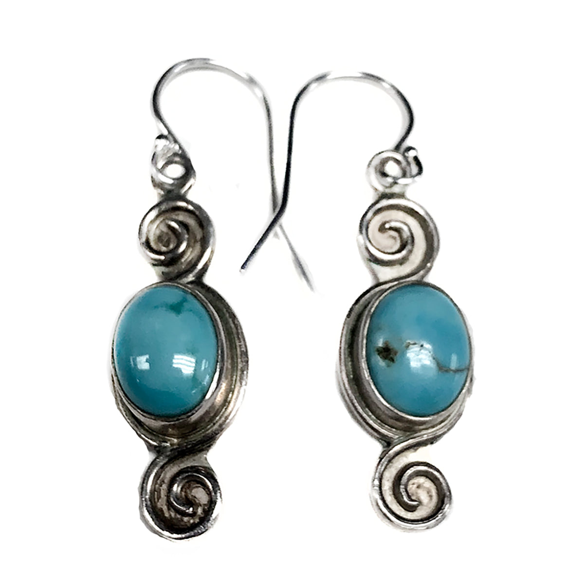 Native American Silver &amp; Turquoise Earrings