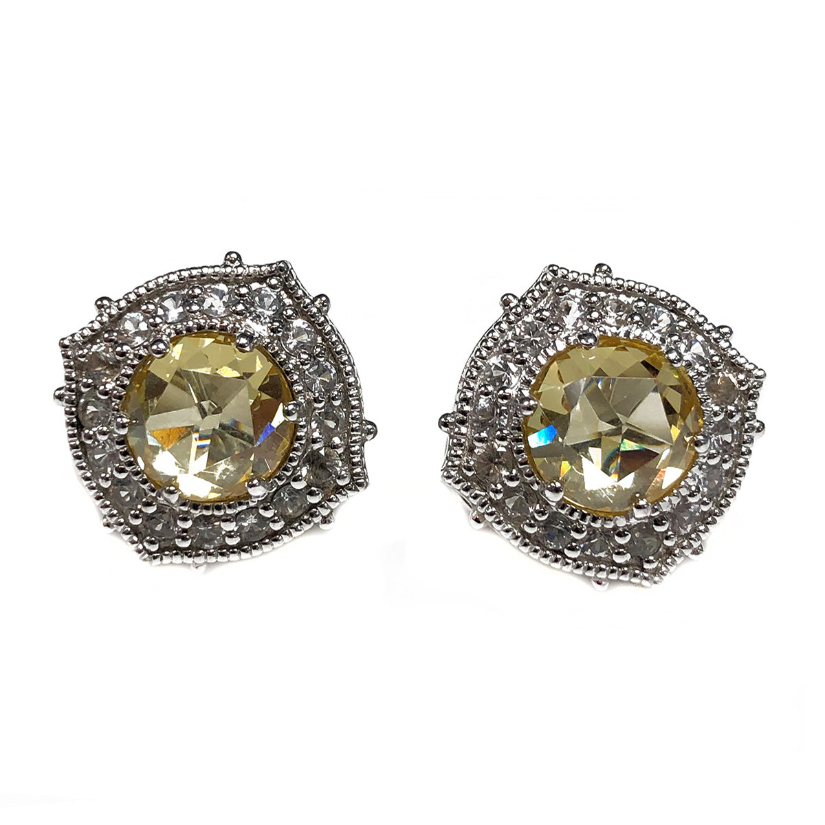 Silver & Gold Citrine Earrings