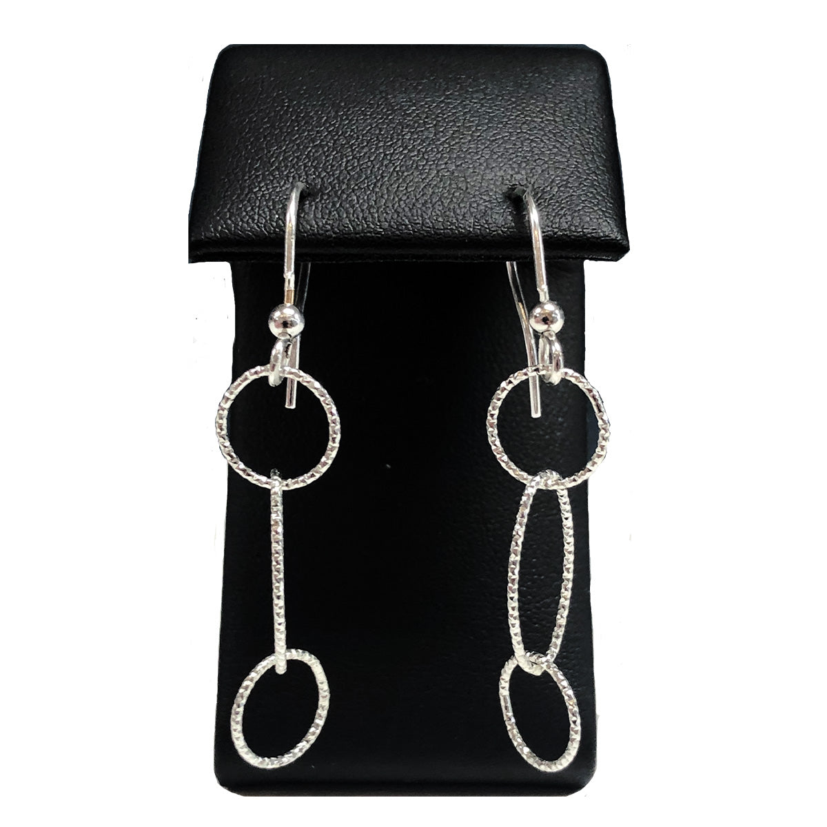 Silver Hoop Drop Earrings