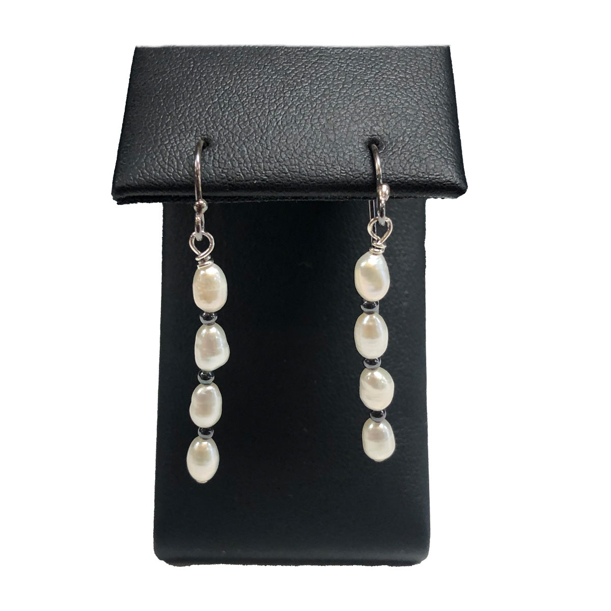 Silver &amp; Pearl Drop Earrings