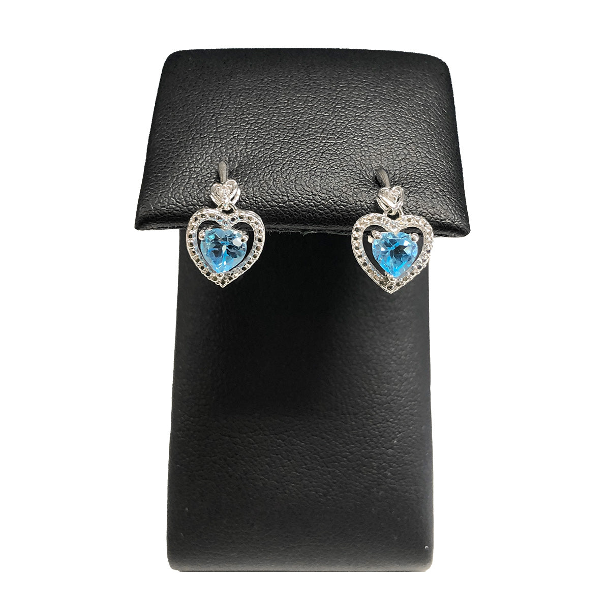 Silver & Cubic Zirconia Heart Earrings
