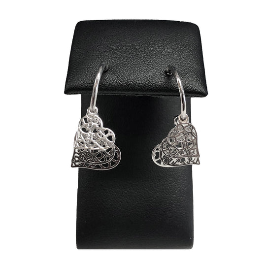 Silver Heart Charm Earrings