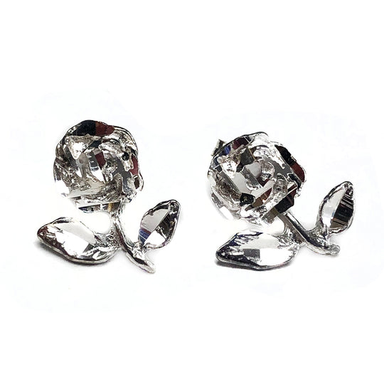 Silver Rose Earrings