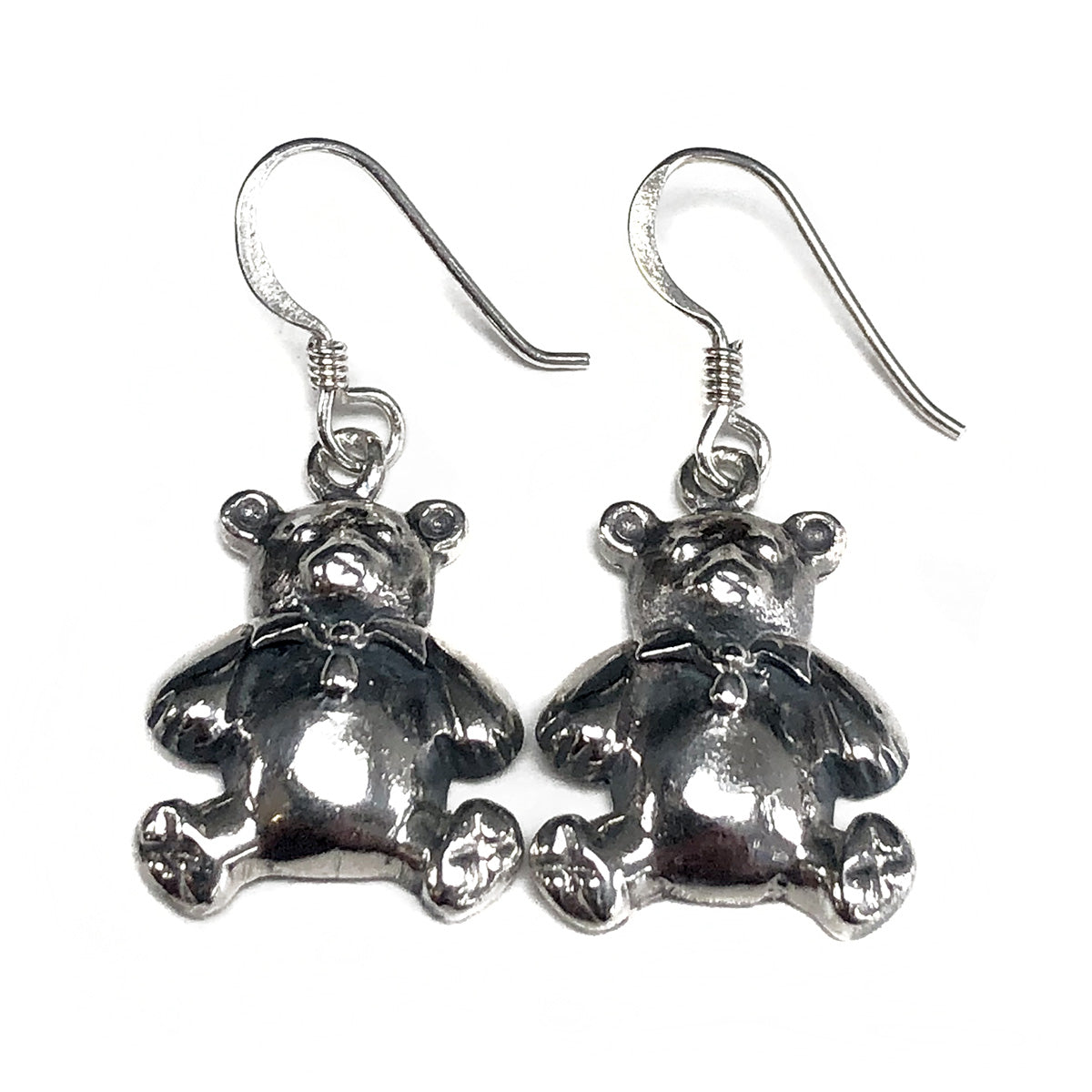 Silver Teddy Bear Earrings