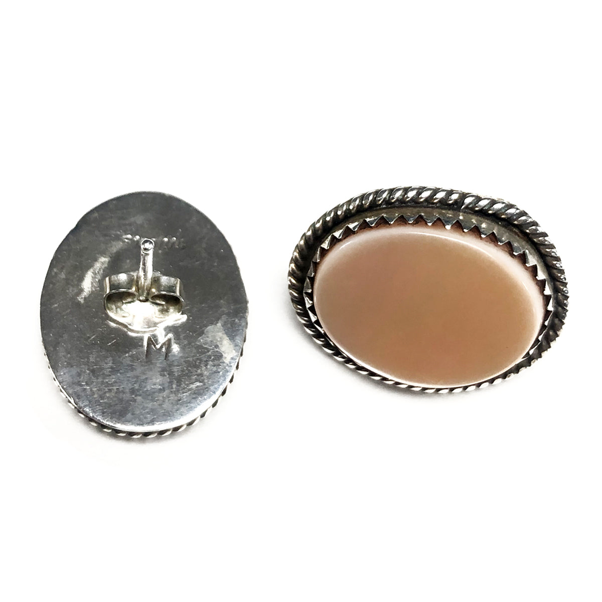 Native American Silver &amp; Mother of Pearl Earrings