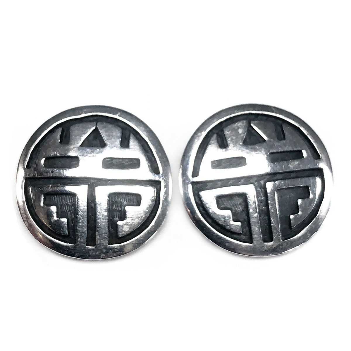 Native American Silver Clip On Earrings