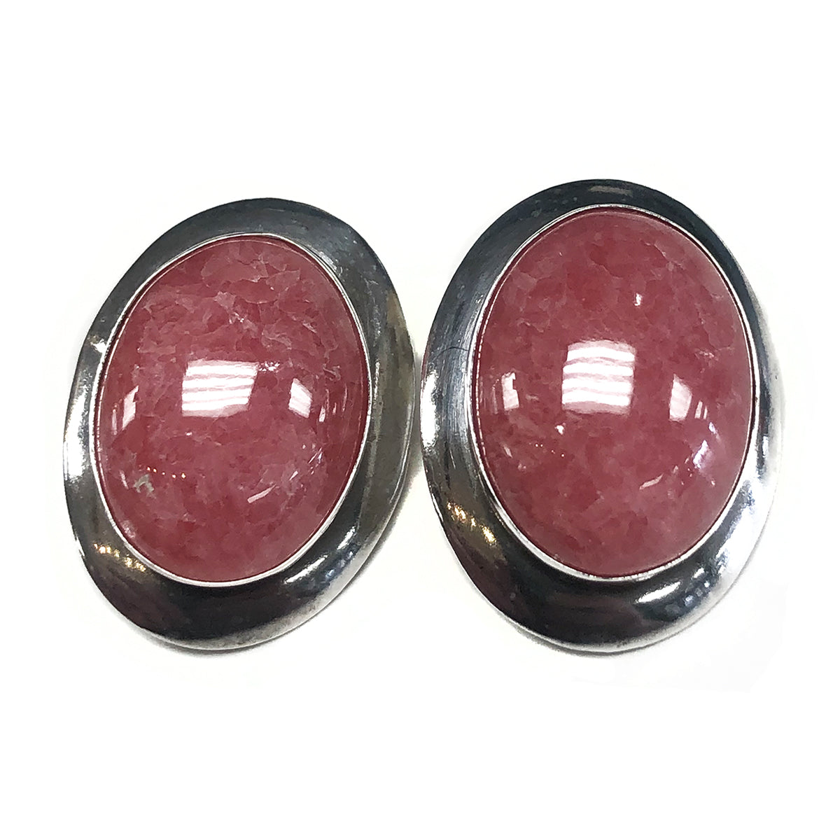 Silver &amp; Rhodonite Earrings