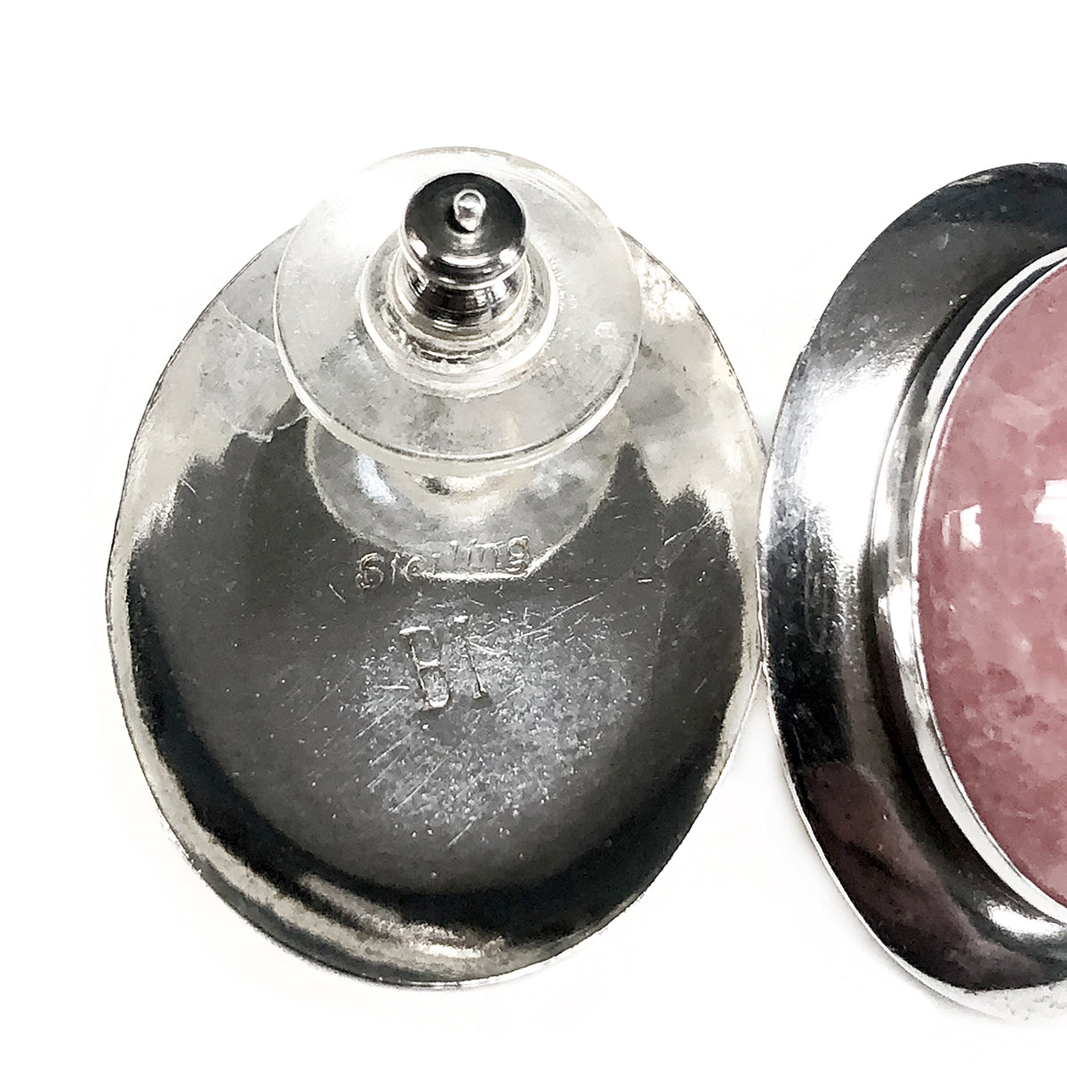 Silver &amp; Rhodonite Earrings