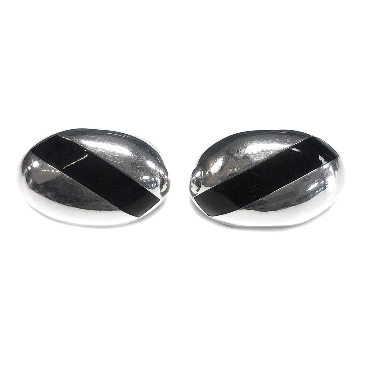Vintage Silver &amp; Onyx Earrings