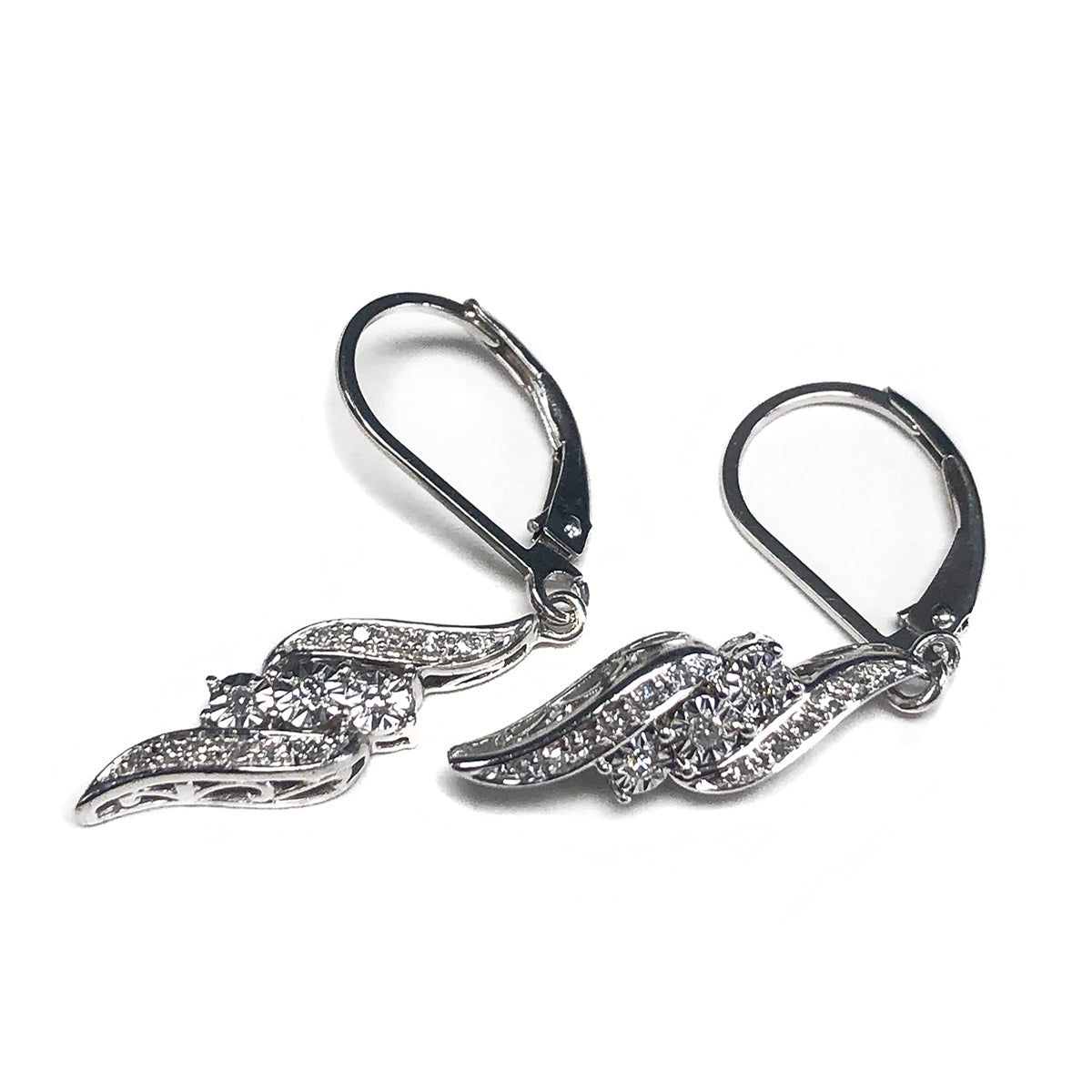 Silver & Diamond Chip Earrings