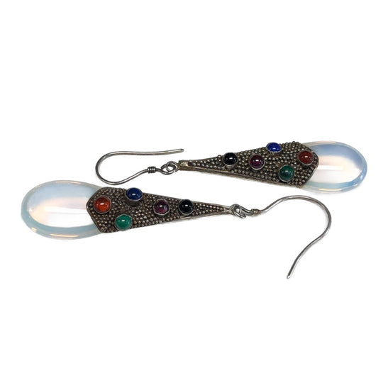 Silver & Opalite Drop Earrings