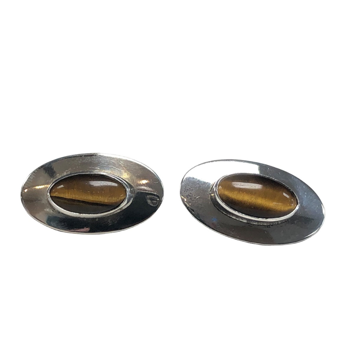 Native American Silver & Tiger Eye Earrings