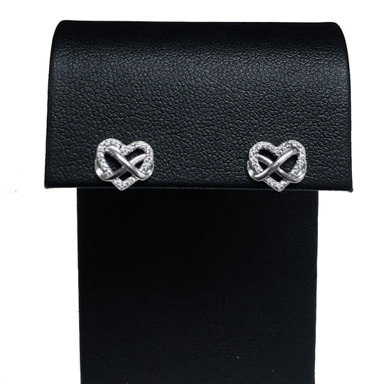 Pandora Sparkling Infinity Heart Stud Earrings