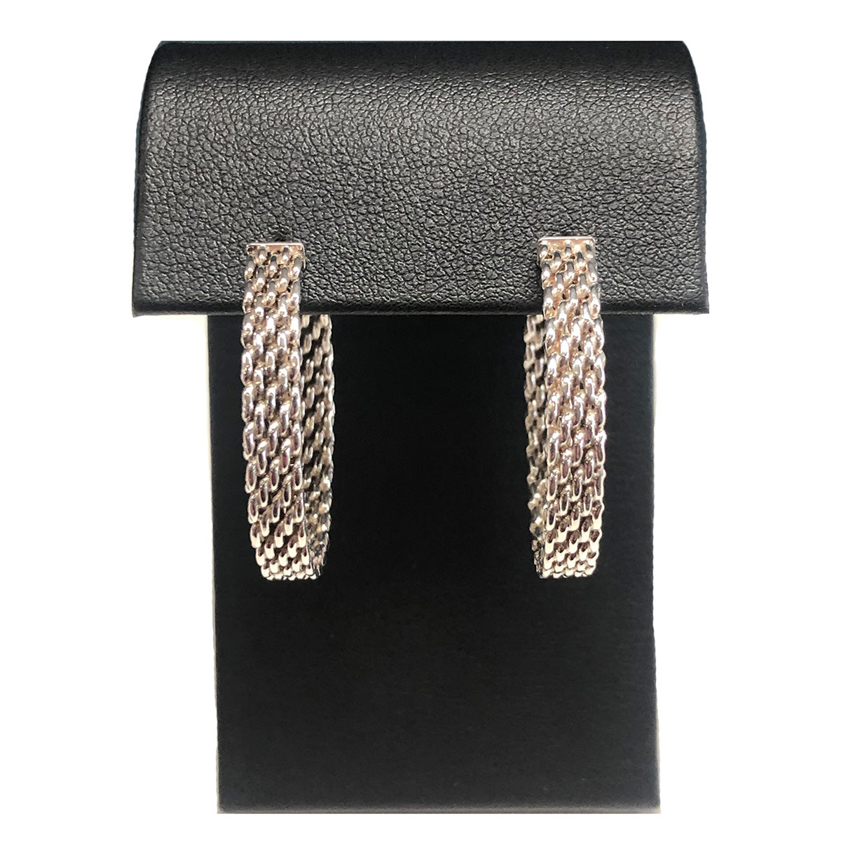 Tiffany & Co Somerset Weave Mesh Hoop Earrings
