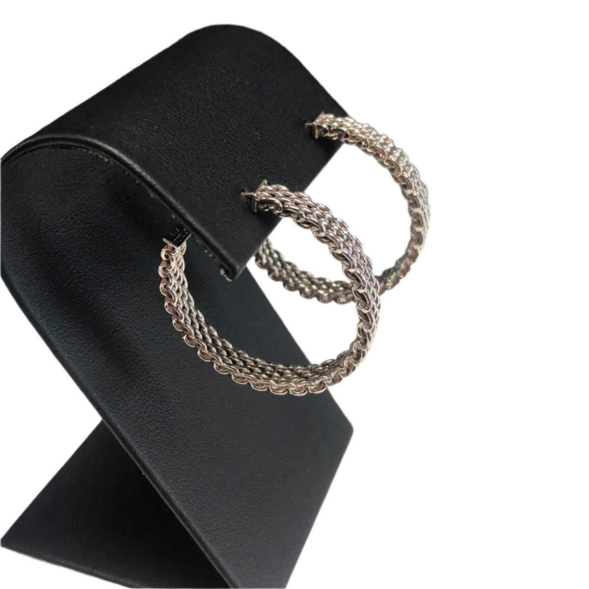 Tiffany & Co Somerset Weave Mesh Hoop Earrings