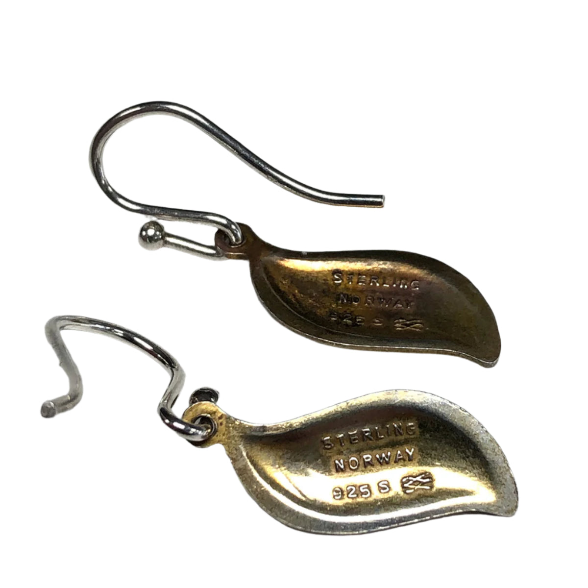 Silver & Enamel Leaf Earrings
