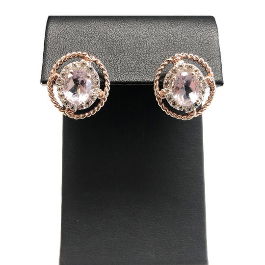 Rose Gold Plated Amethyst Earrings
