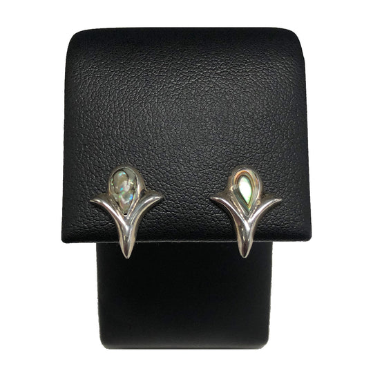 Silver & Abalone Stud Earrings