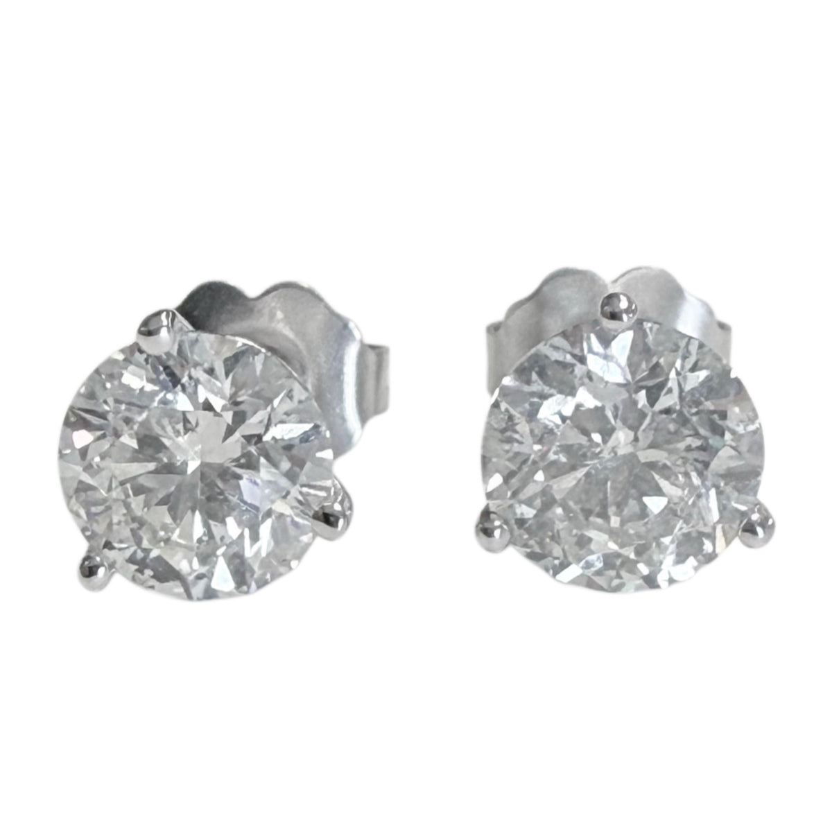 2.10 Carats 14k White Gold Diamond Studs