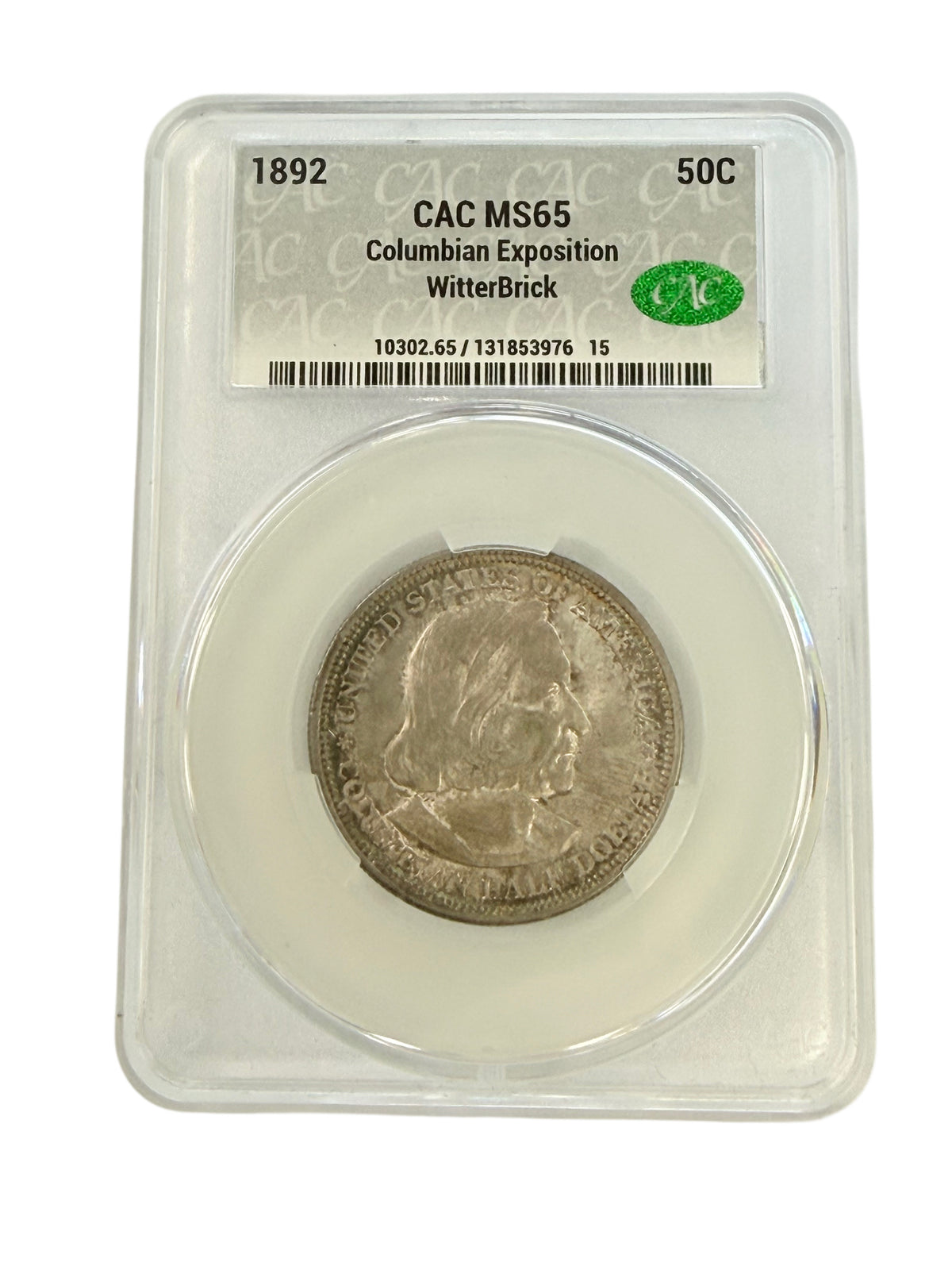 1892 Columbian Exposition Commemorative Half Dollar CACG MS65