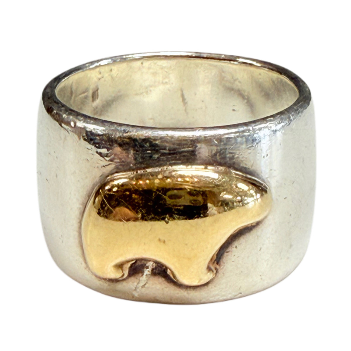 Vail Valley Golden Bear Silver & 14k Gold Ring