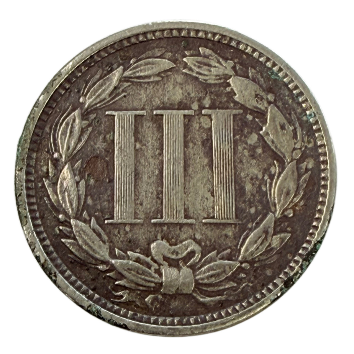 1865 Three Cent Nickel (VF Details)