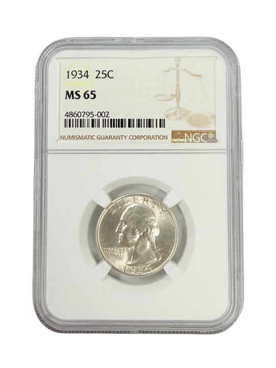 1934 Washington Quarter NGC MS65