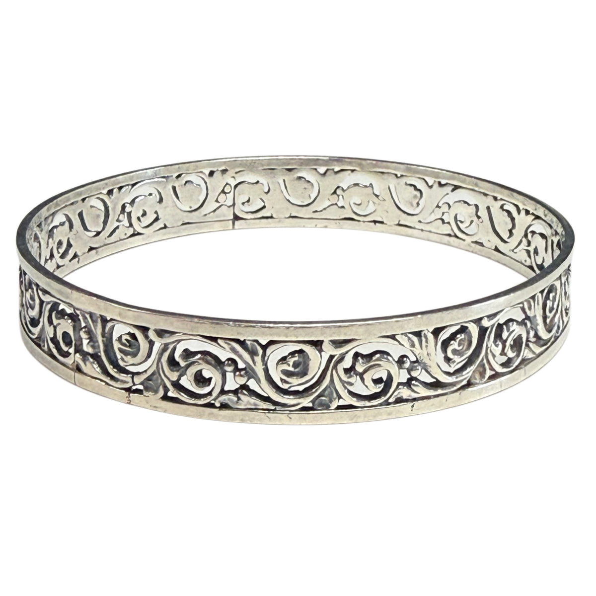 Ornate Filigree Silver Bangle